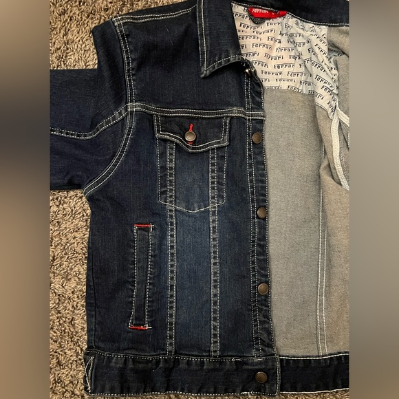 Vintage Ferrari Dark Denim Jacket with Red Accents - Picture 6 of 16
